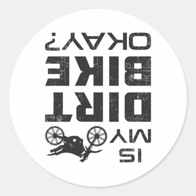 Pegatina Redonda Motocross Dirt Bike Motorcycle Funny Gift Idea (Anverso)