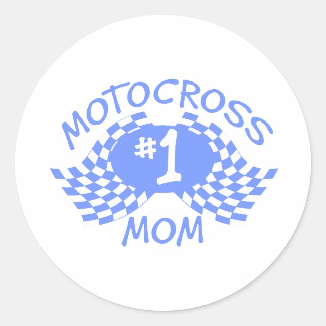 Pegatina Redonda Motocross Mom (Anverso)