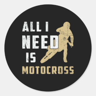 Pegatina Redonda Motocross Motorcycle Biker Dirt Funny Gift