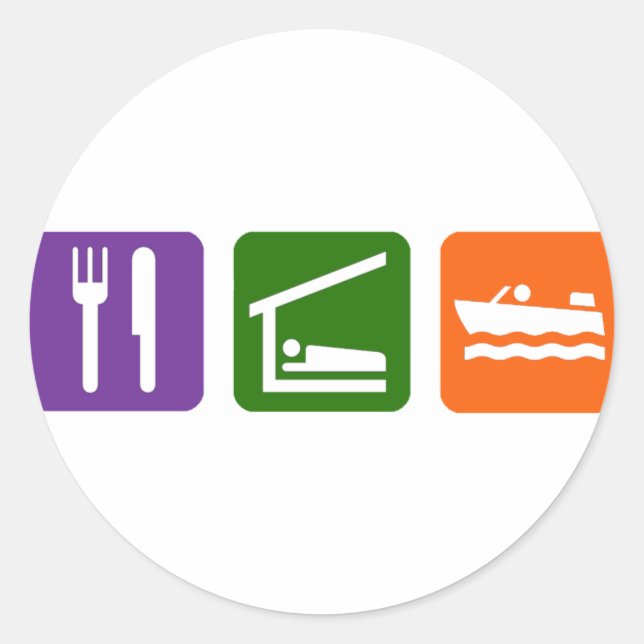 Pegatina Redonda Motor del sueño de comer (Anverso)