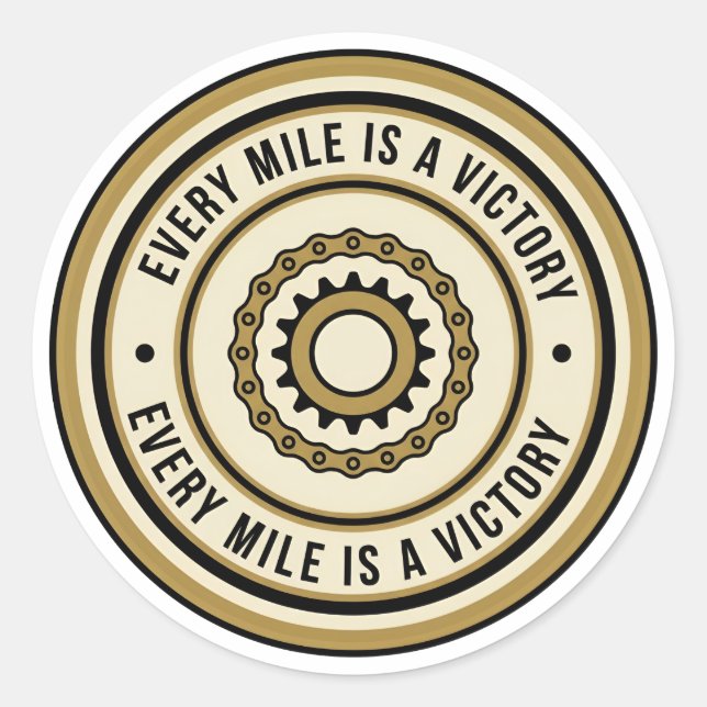 Pegatina Redonda Motorcycle Distance Achievement Style (Anverso)