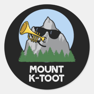 Pegatina Redonda Mount K-Toot Funny Mountain Pun Dark BG