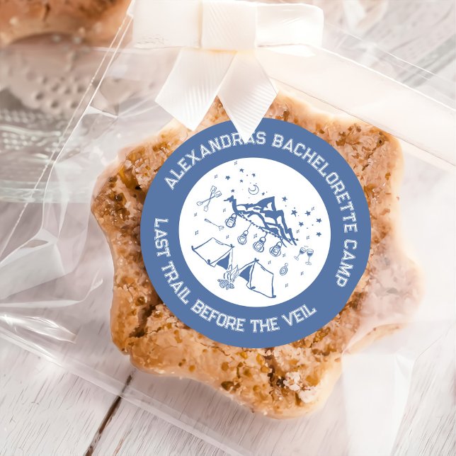 Pegatina Redonda Mountain Camping Weekend Bachelorette Classic (Subido por el creador)