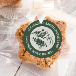 Pegatina Redonda Mountain Camping Weekend Bachelorette Classic