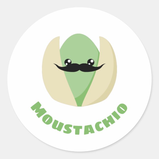 Pegatina Redonda Moustachio (Anverso)