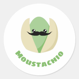 Pegatina Redonda Moustachio
