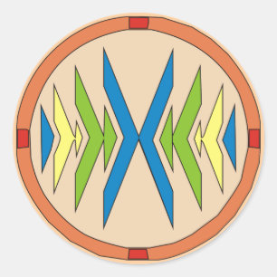 Pegatina Redonda Móvil indio theme native american