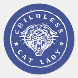 Pegatina Redonda Movimiento de la Señora del Gato Infantil