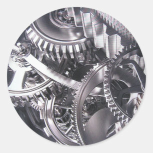 Pegatina Redonda Movimiento industrial.