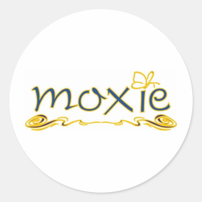 Pegatina Redonda Moxie (Anverso)