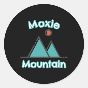 Pegatina Redonda Moxie Mountain Maine Montañas Escalada Senderismo 