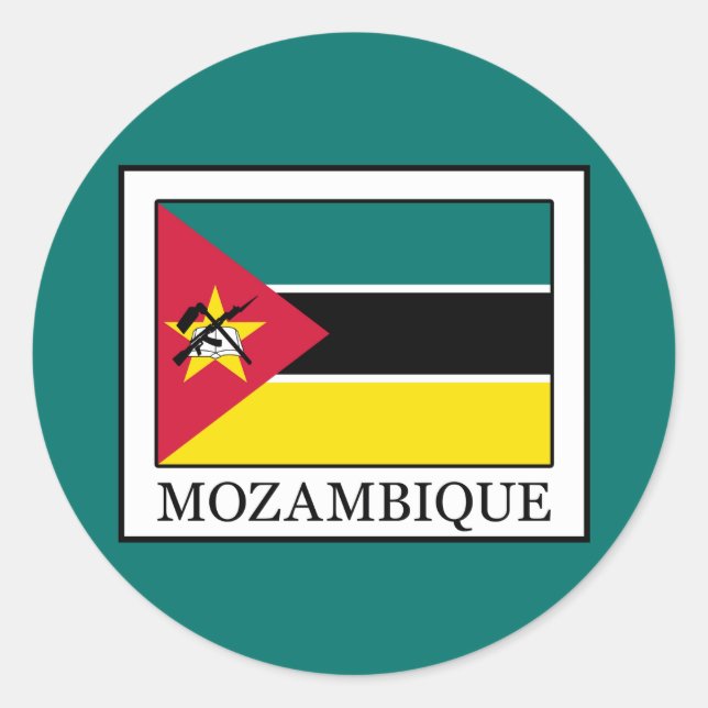 Pegatina Redonda Mozambique (Anverso)