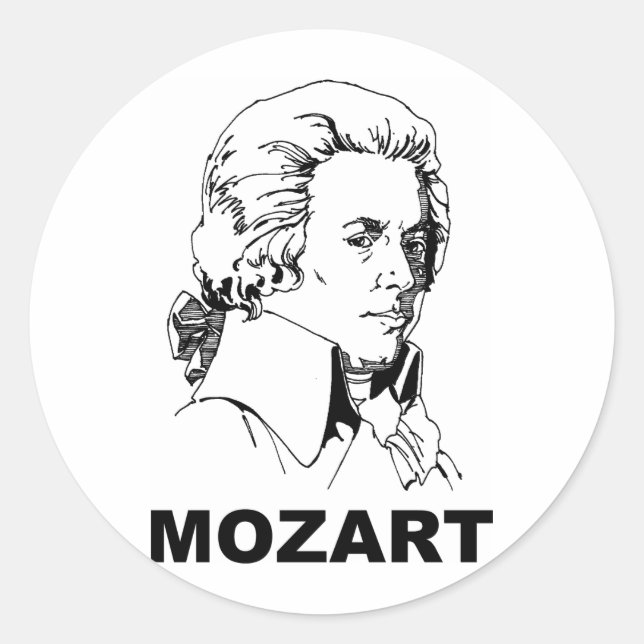 Pegatina Redonda Mozart (Anverso)