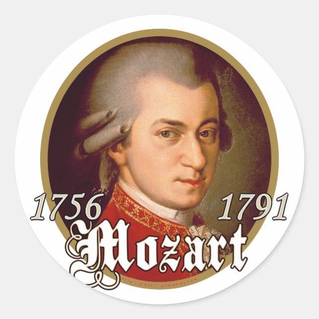 Pegatina Redonda Mozart (Anverso)