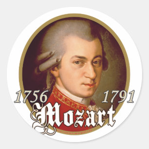 Pegatina Redonda Mozart