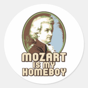 Pegatina Redonda Mozart