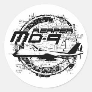 Pegatina Redonda MQ-9 Reaper