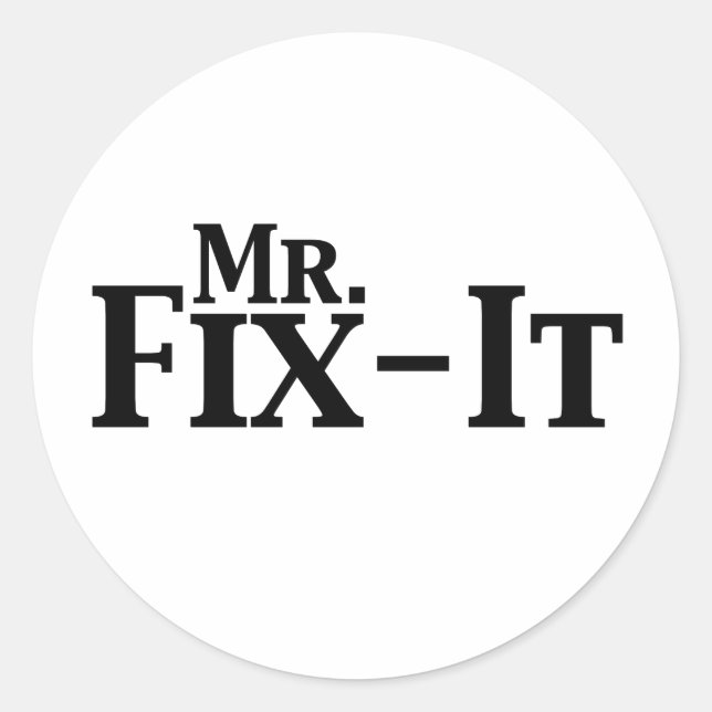 Pegatina Redonda mr fix (Anverso)
