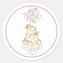 Pegatina Redonda mr y mrs