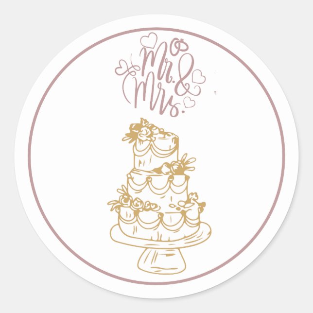 Pegatina Redonda mr y mrs (Anverso)