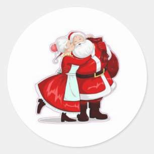 Pegatina Redonda mr y mrs claus