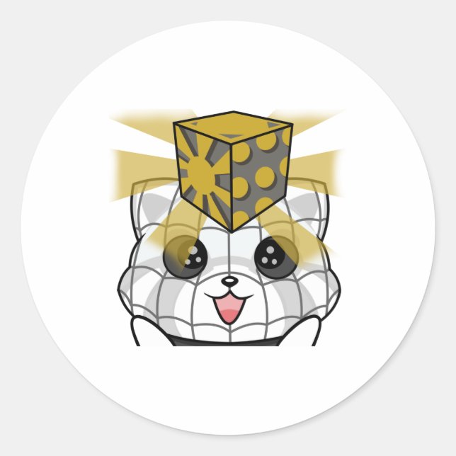 Pegatina Redonda mrs the box (Anverso)