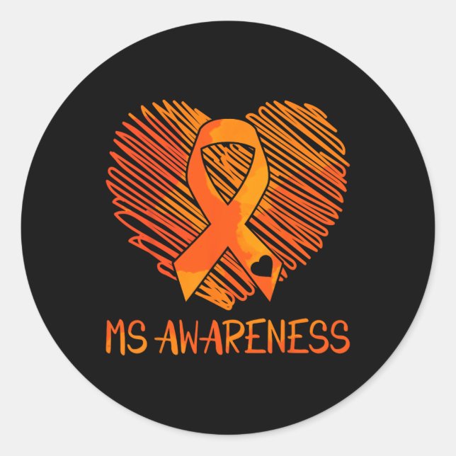 Pegatina Redonda Ms Conciencia Sensibilización sobre Esclerosis Múl (Anverso)