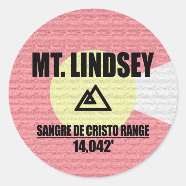Pegatina Redonda Mt. Lindsey (Anverso)