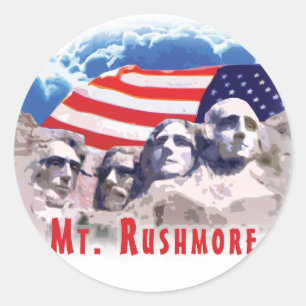 Pegatina Redonda Mt. Rushmore