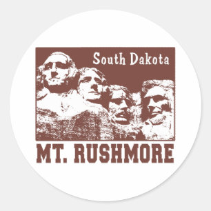 Pegatina Redonda Mt. Rushmore