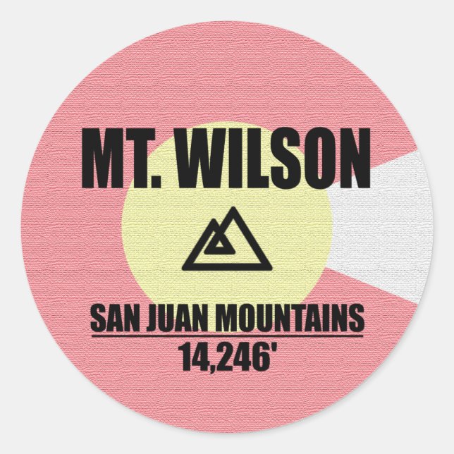 Pegatina Redonda Mt. Wilson (Anverso)