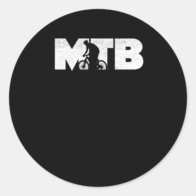 Pegatina Redonda MTB Bike Mountain Bike al aire libre Montaña Biker (Anverso)