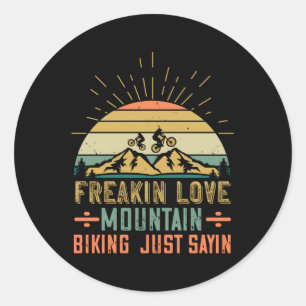 Pegatina Redonda MTB - Freakin Love Mountain Biking