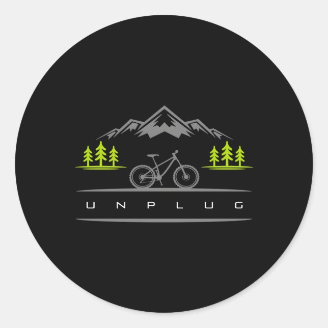 Pegatina Redonda Mtb Mountain Bike Mtb Mountain Bicicleta (Anverso)