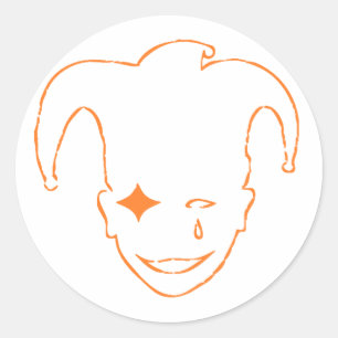 Pegatina Redonda MTJ Blanco Y Rojo