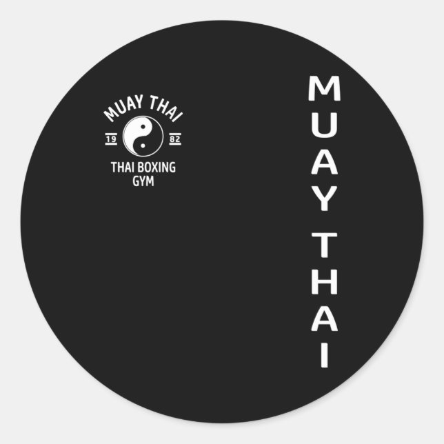 Pegatina Redonda Muay tailandés de boxeo (Anverso)
