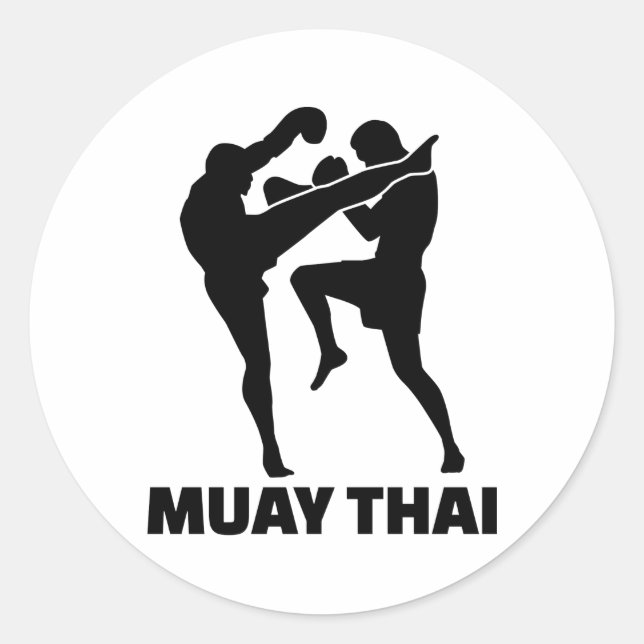 Pegatina Redonda Muay Thai (Anverso)