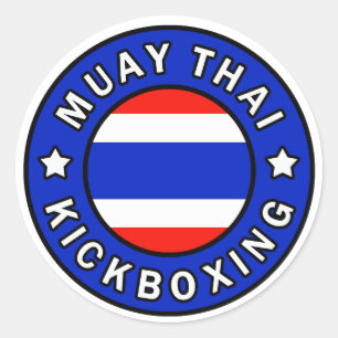 Pegatina Redonda Muay Thai