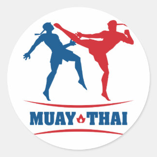 Pegatina Redonda Muay Thai
