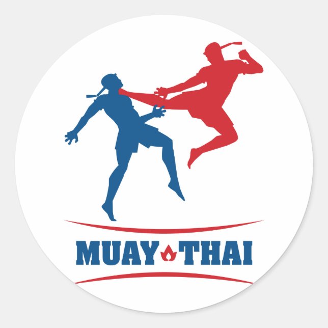 Pegatina Redonda Muay Thai (Anverso)