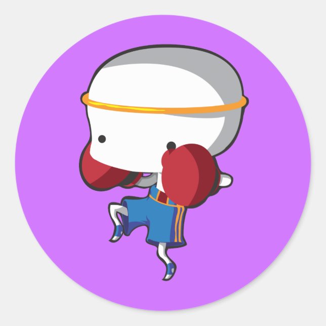 Pegatina Redonda Muay Thai (Anverso)