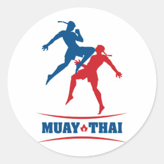 Pegatina Redonda Muay Thai