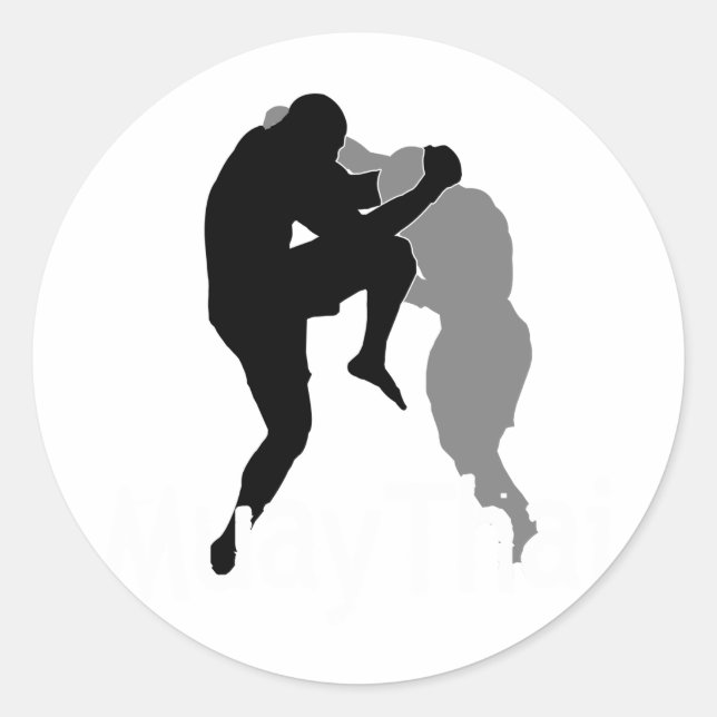 Pegatina Redonda Muay Thai2 (Anverso)