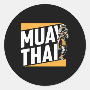 Pegatina Redonda Muay Thai Boxing Hob
