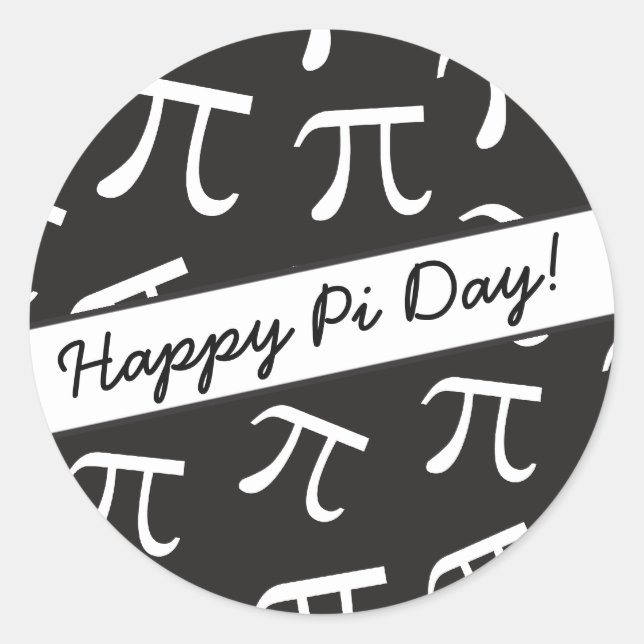 Pegatina Redonda Mucha Pi - Matemáticas - Feliz Día del Pi (Anverso)