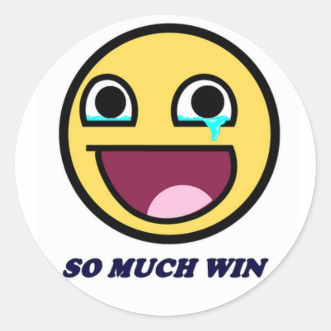 Pegatina Redonda ¡Mucha victoria! (Anverso)