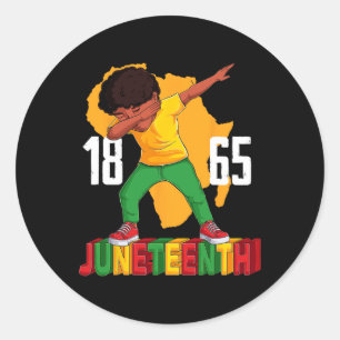 Pegatina Redonda Muchachos de Dabbing de Junte Hombres Africanos Ne