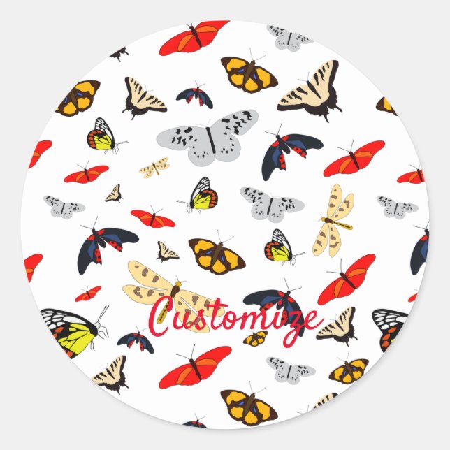 Pegatina Redonda Muchas criaturas aladas Thunder_Cove (Anverso)