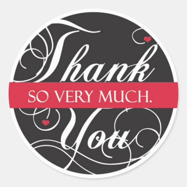 Pegatina Redonda Muchas gracias (Anverso)