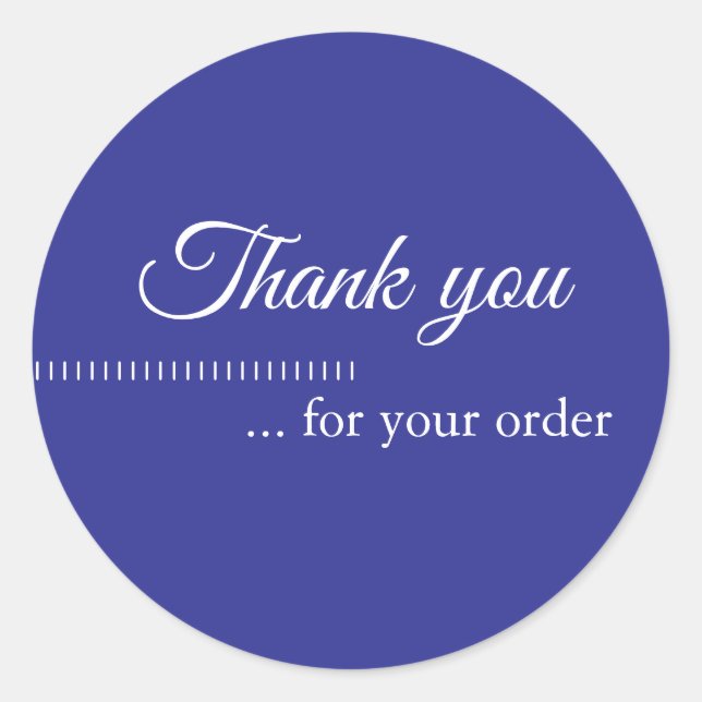 Pegatina Redonda Muchas gracias a un simple cliente de Blue White B (Anverso)